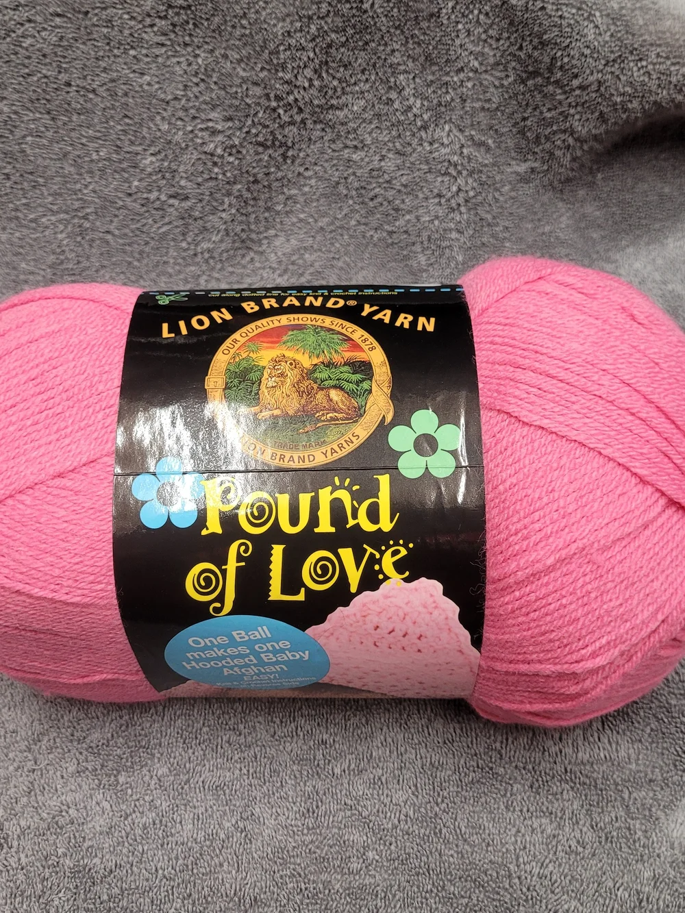 Lion Brand Baby Yarn- Pink- 1 Pound, Soft Acrylic. Great for knitting or crochet